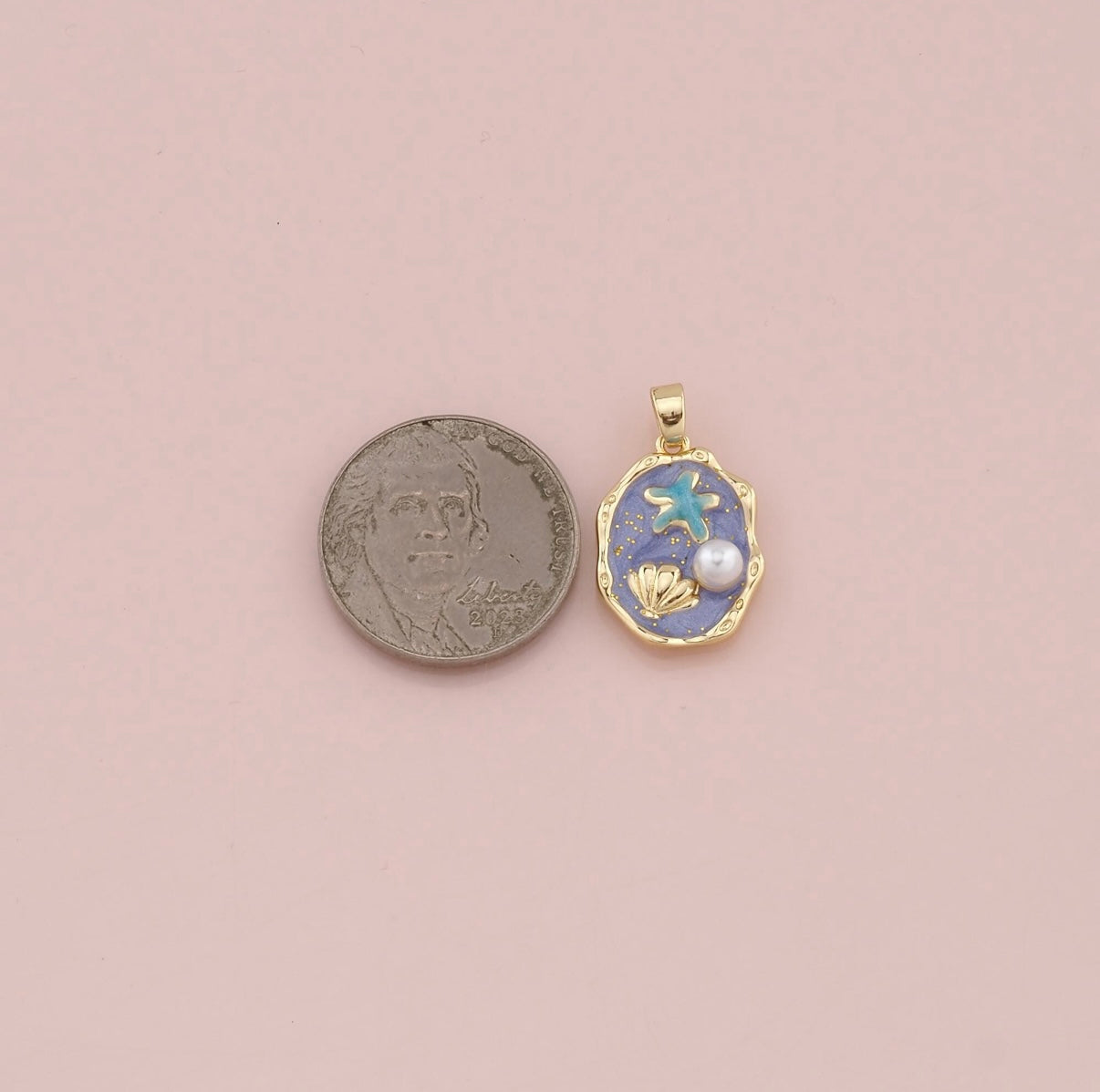 18K Gold Filled Pearl Shell Pendant