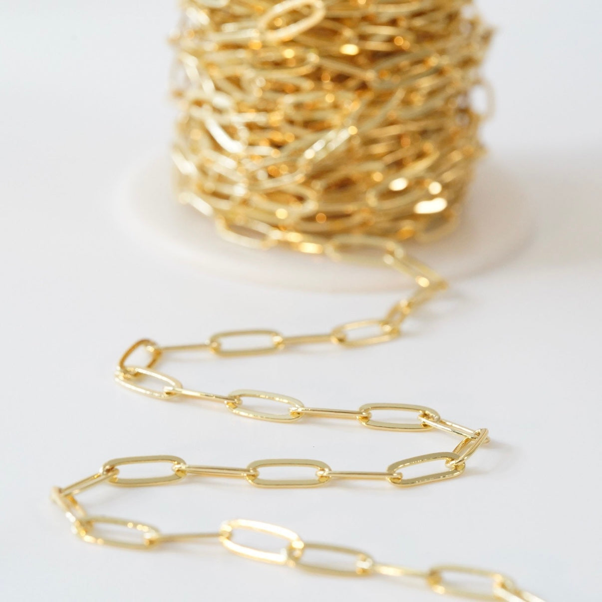 18K Gold Filled Rectangle Paper Clip Chain