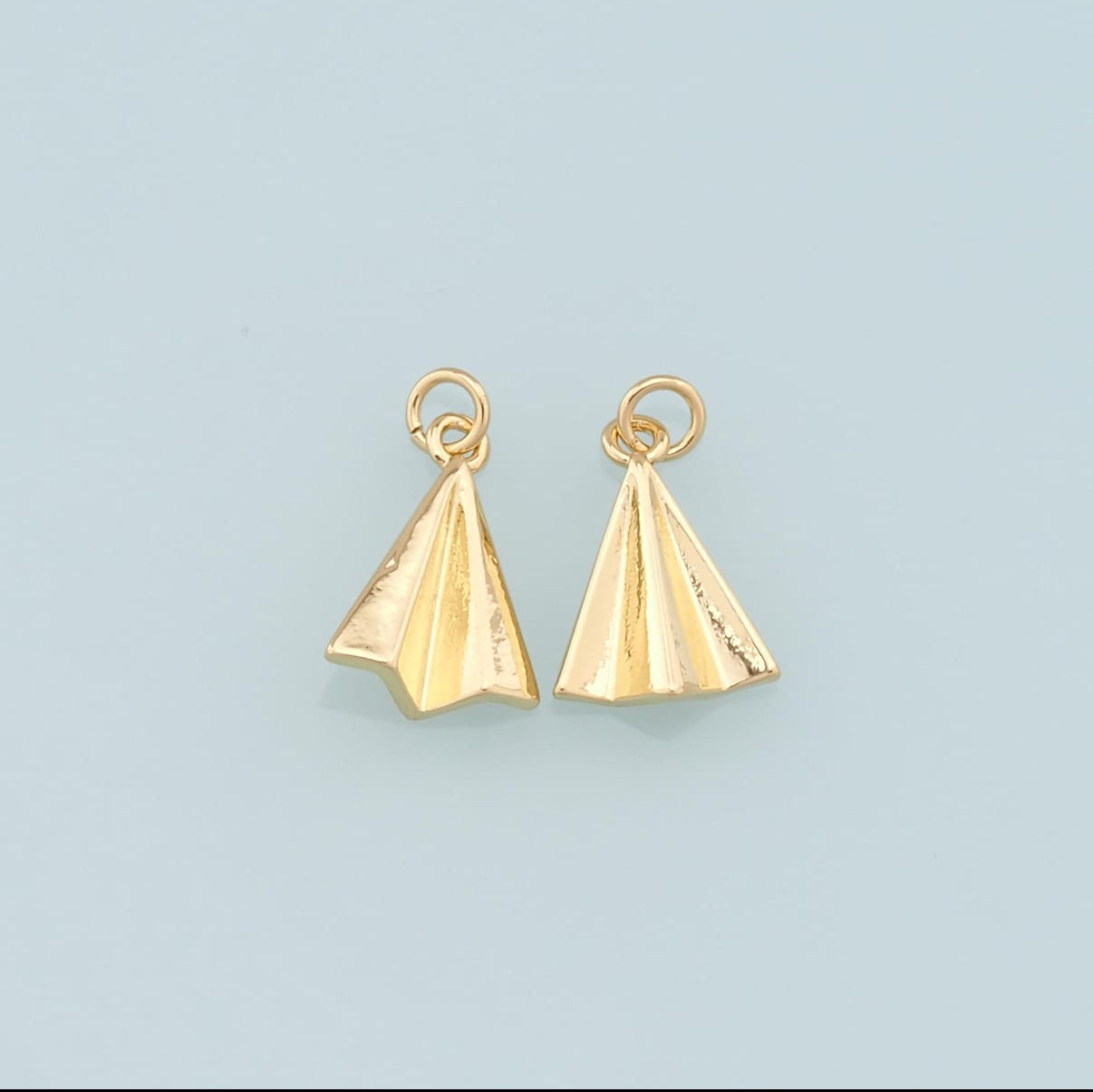 18k Gold Filled Paper Airplane Charm