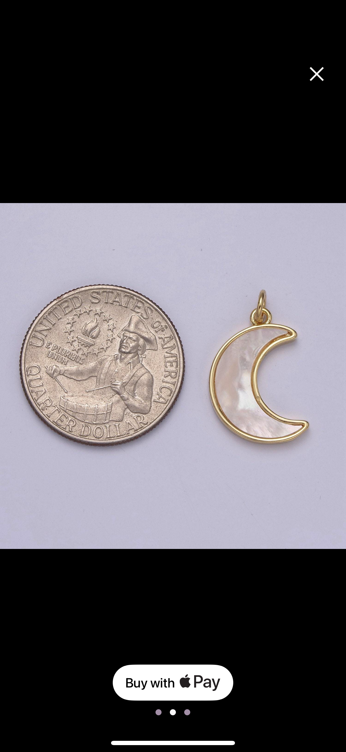 Crescent moon pendant shell pearl moon charm 14k gold filled