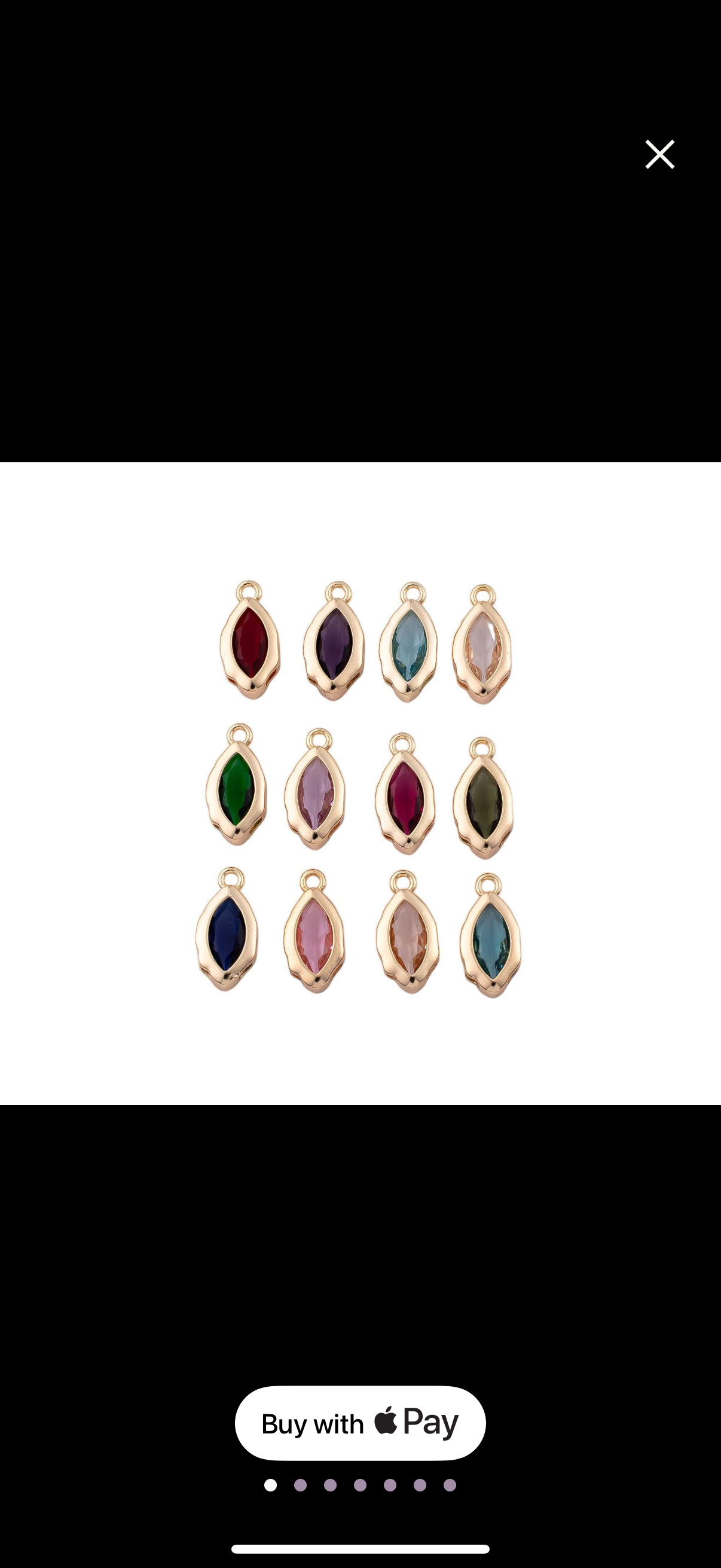 Birthstone - 18K gold filled mini oval cz clear stone pendant eye shape charm mini crystal cz birthstone