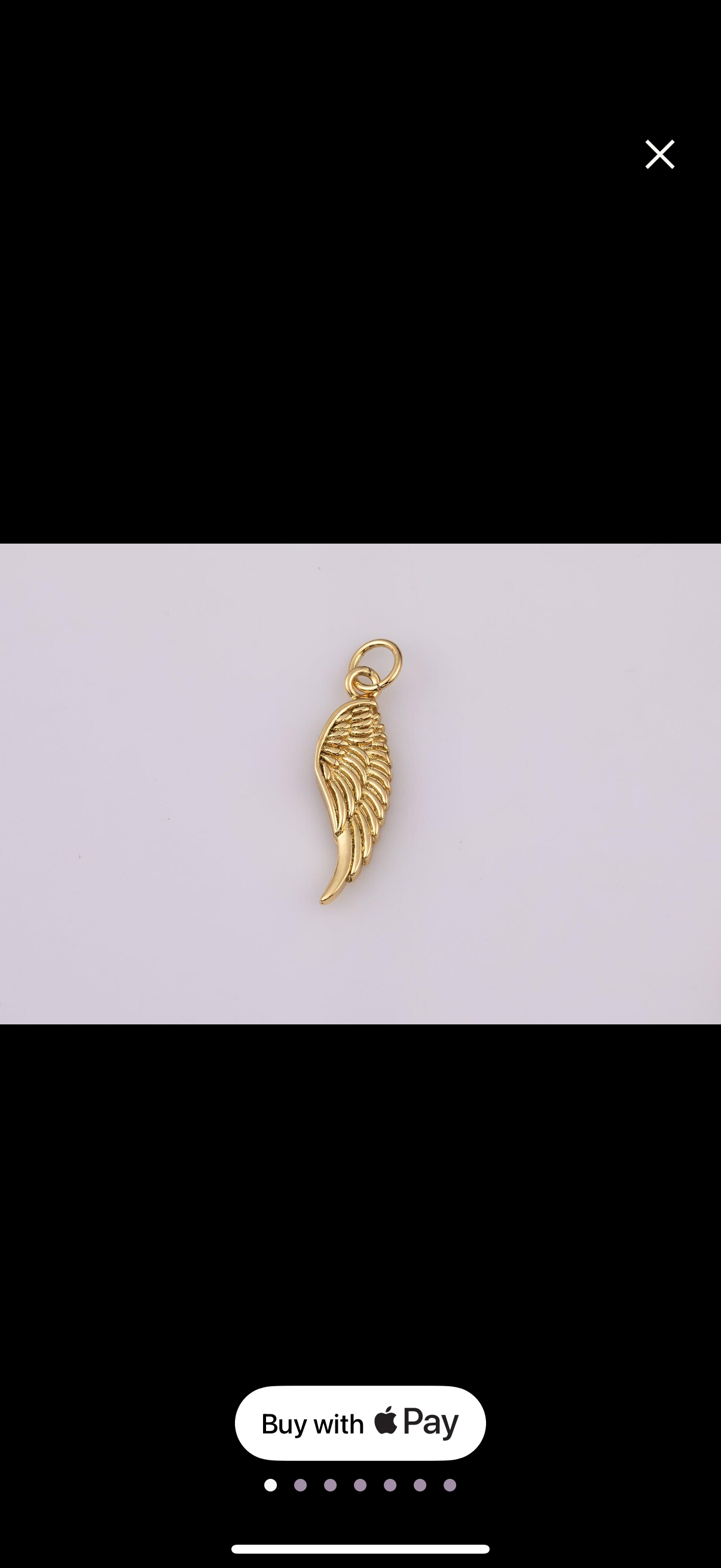 18K gold filled wings charm