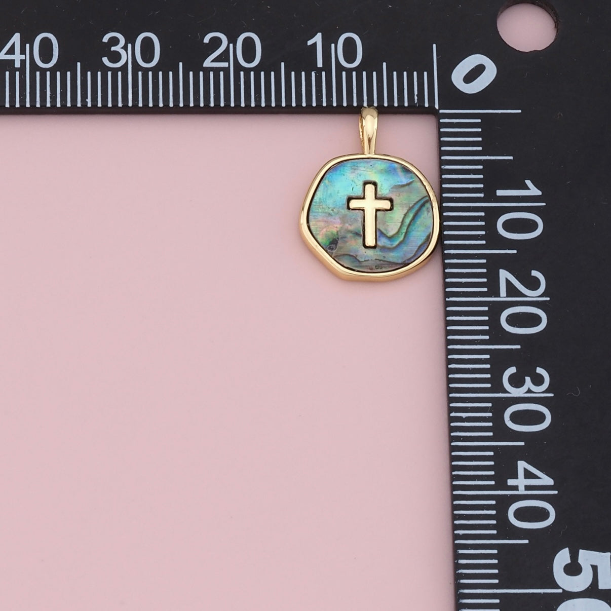 18K Gold Filled Cross Pendant with Enamel