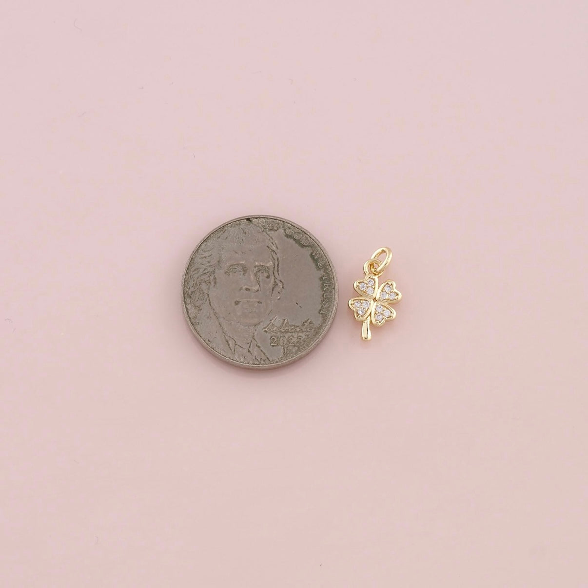 18K Gold Filled Four Leaf Clover Pendant