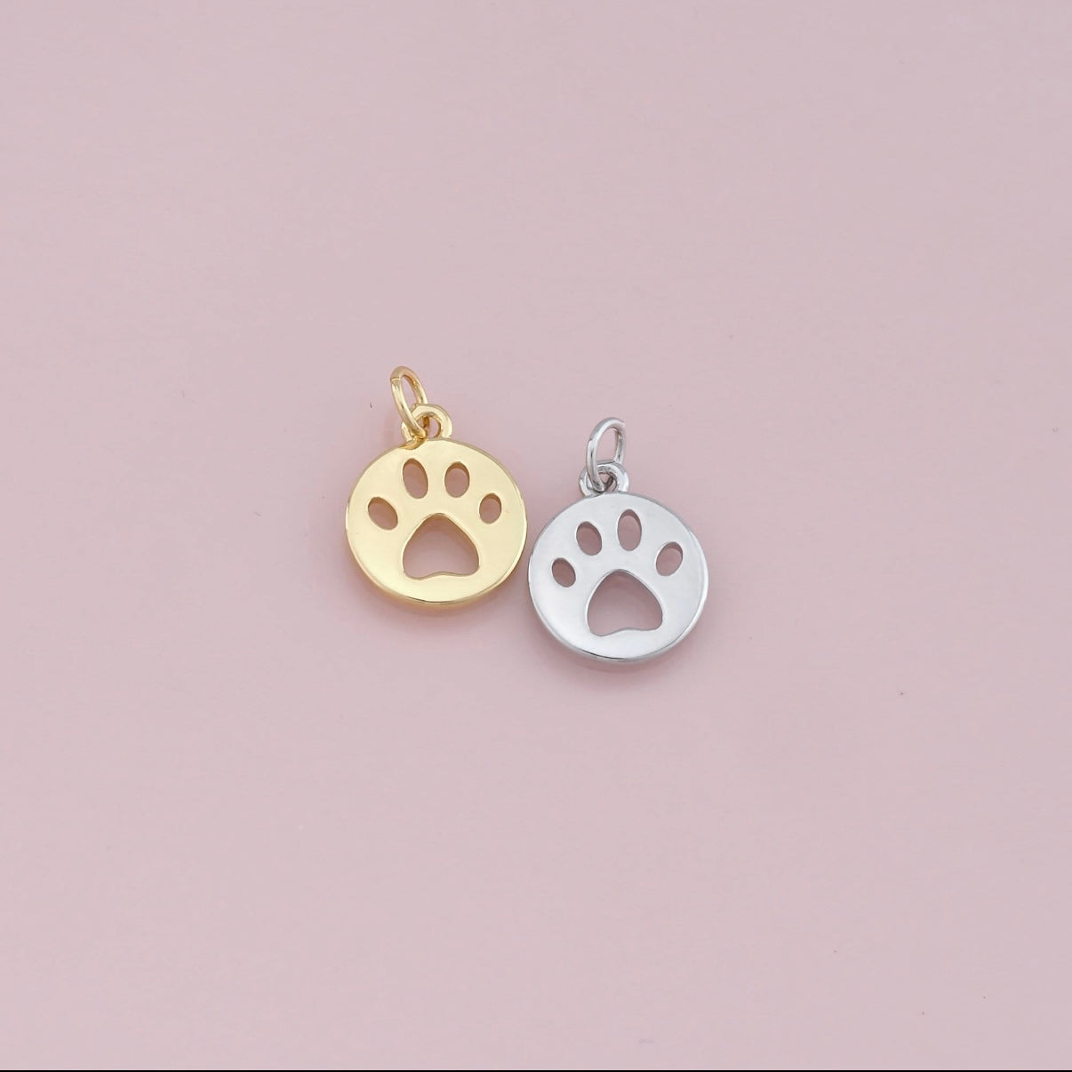 18K Gold Filled Dog/Cat Paw Pendant