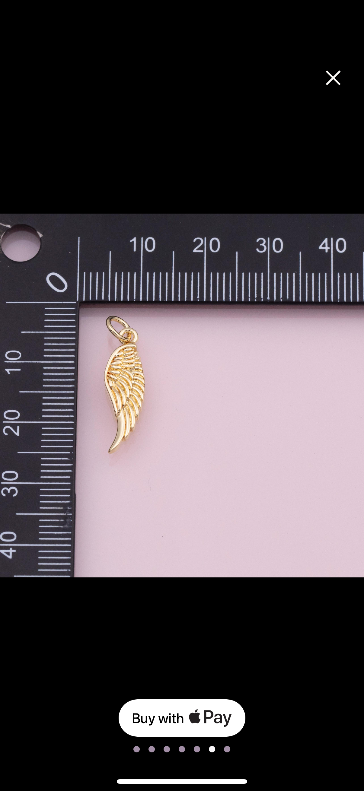 18K gold filled wings charm