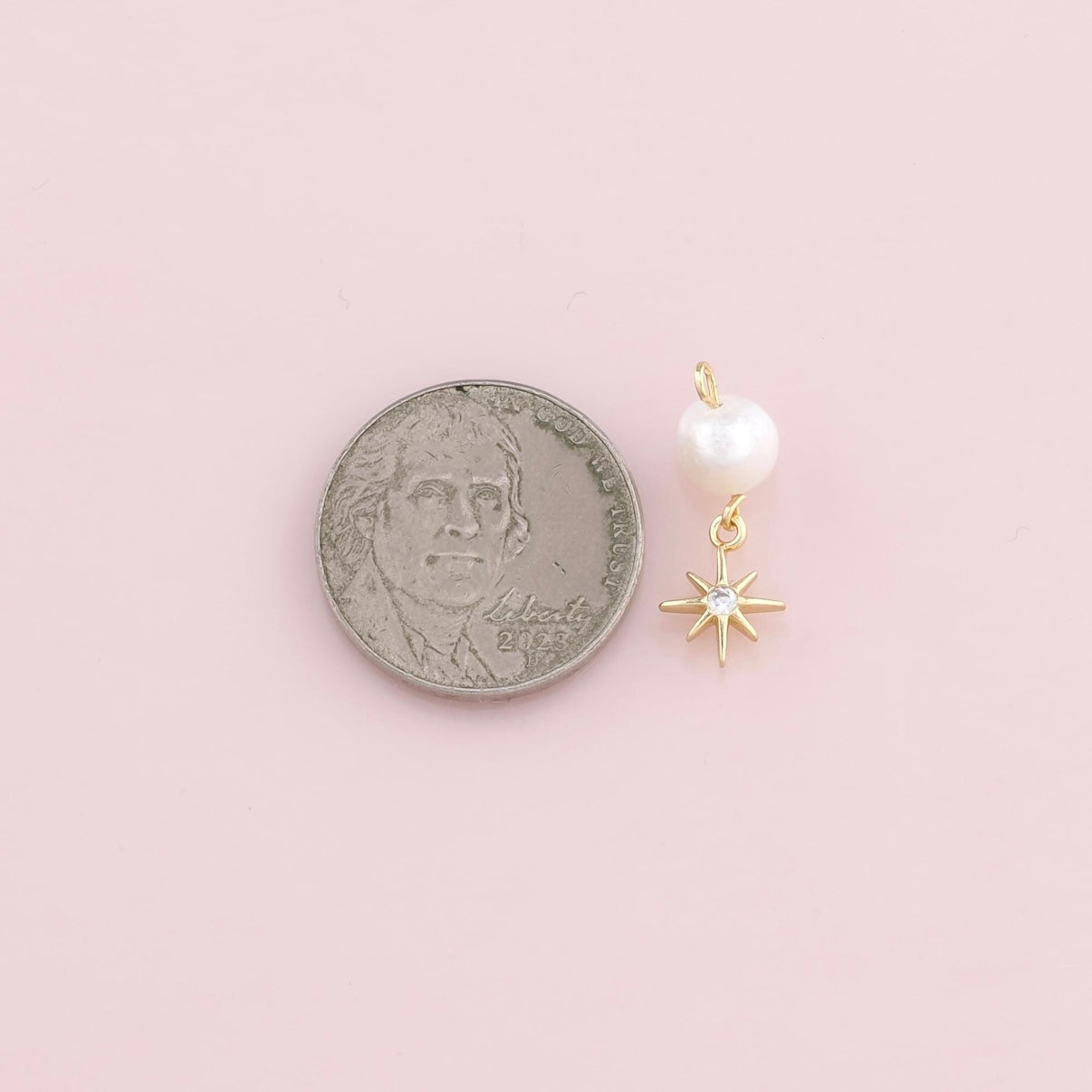 18K Gold Filled Pearl Star Pendant