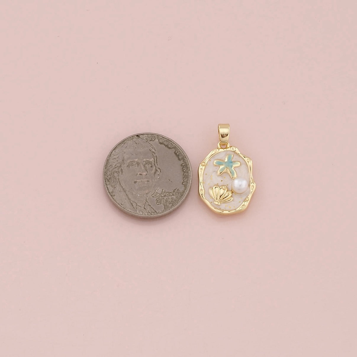 18K Gold Filled Pearl Shell Pendant
