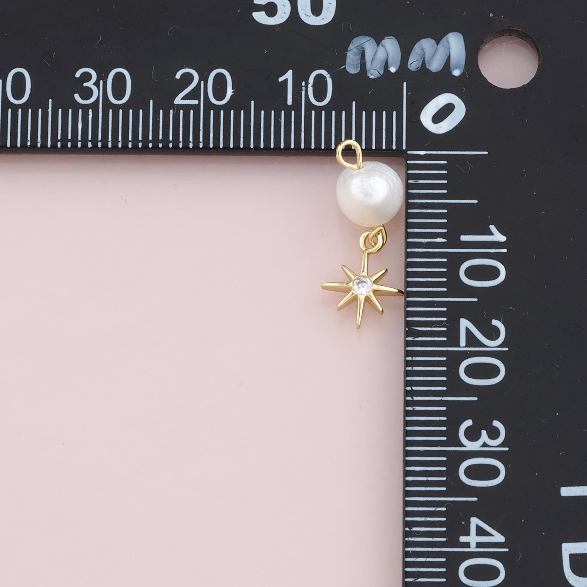 18K Gold Filled Pearl Star Pendant