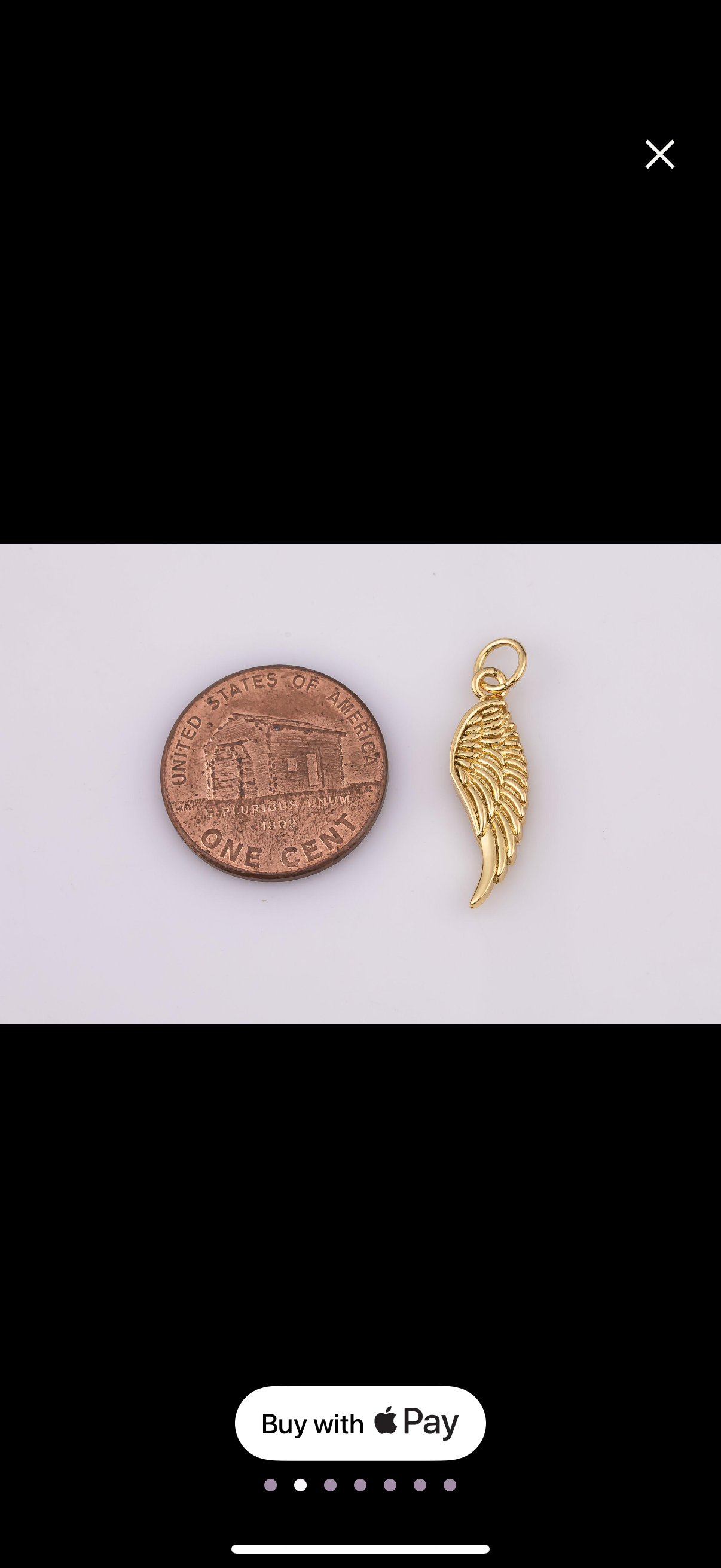 18K gold filled wings charm