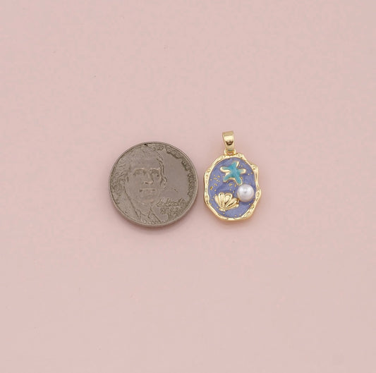 18K Gold Filled Pearl Shell Pendant