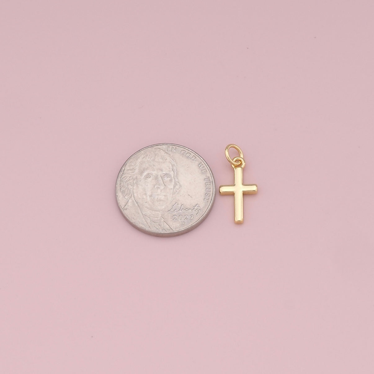18K Gold Filled Tiny Cross Charm