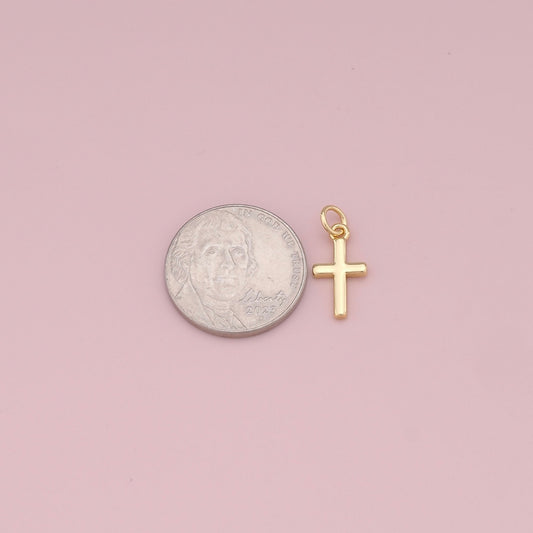 18K Gold Filled Tiny Cross Charm