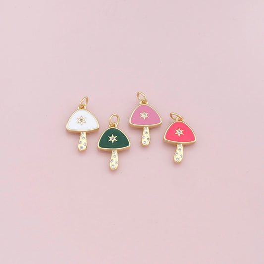18k Gold Filled Mushroom + Star Charm