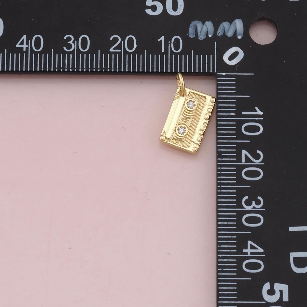 18K Gold Filled Cassette Tape Pendant