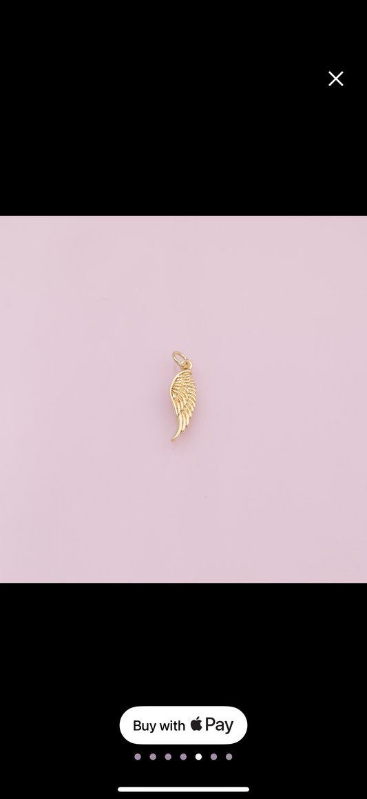 18K gold filled wings charm