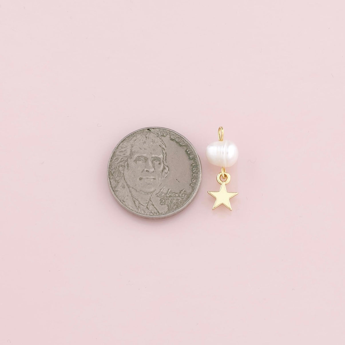 18K Gold Filled Pearl Star Pendant