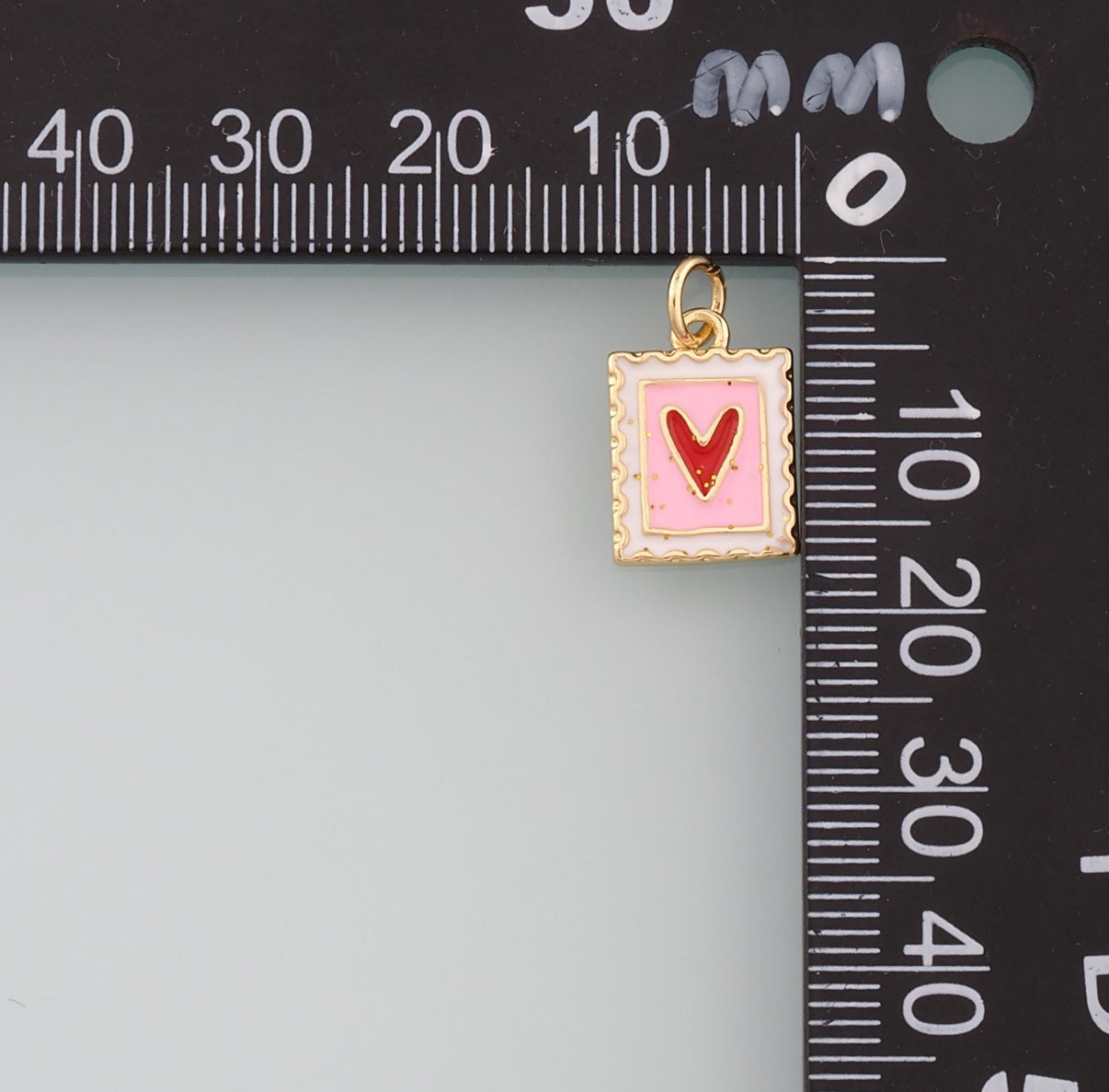 18k Gold Filled Heart Postage Charm