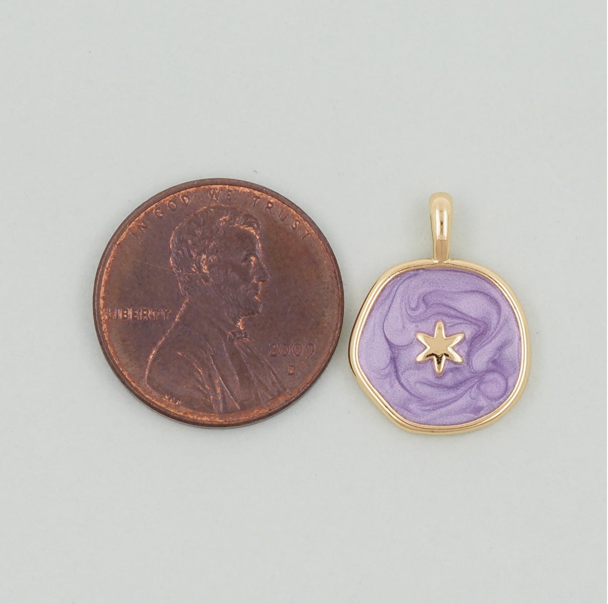 18k Gold Filled North Star Pendant + Enamel coloring