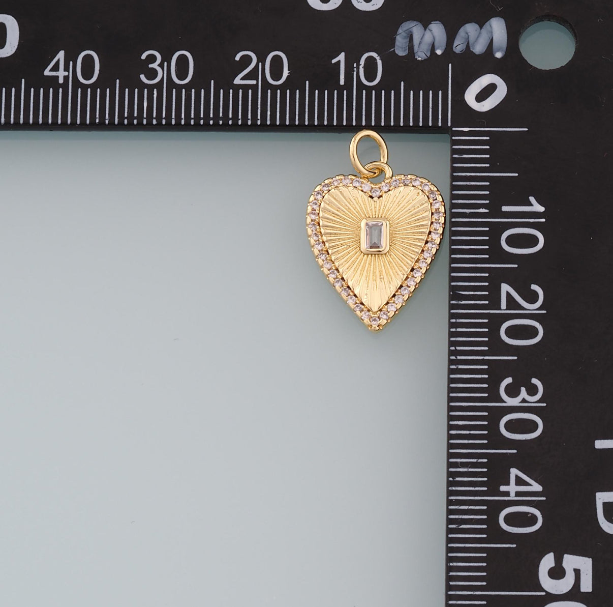 18k Gold Filled + CZ Heart Charm
