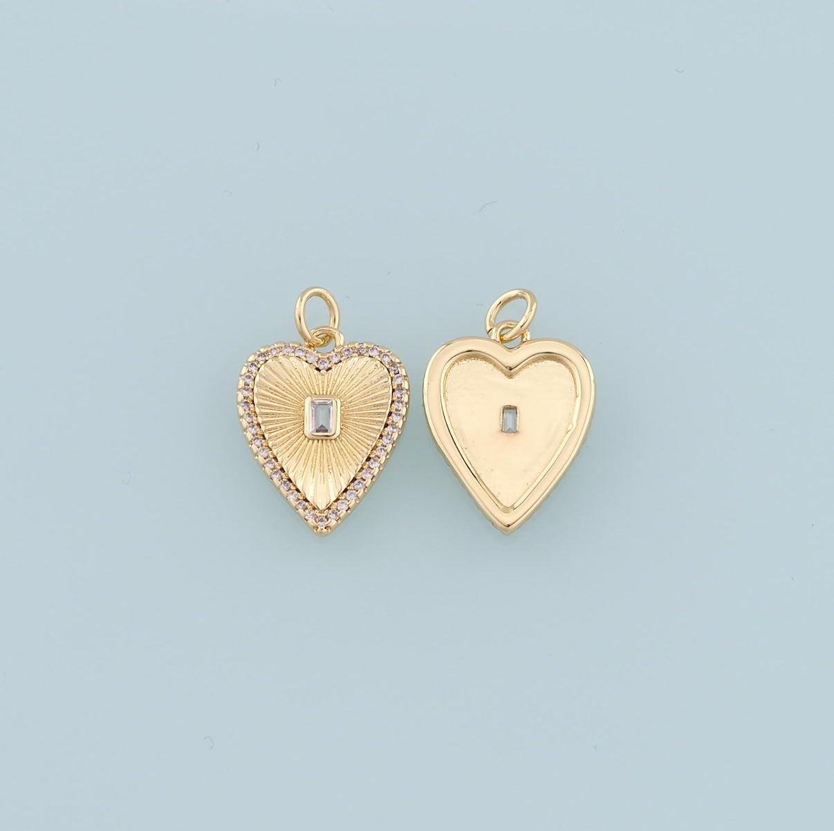18k Gold Filled + CZ Heart Charm