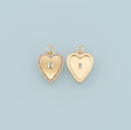 18k Gold Filled + CZ Heart Charm