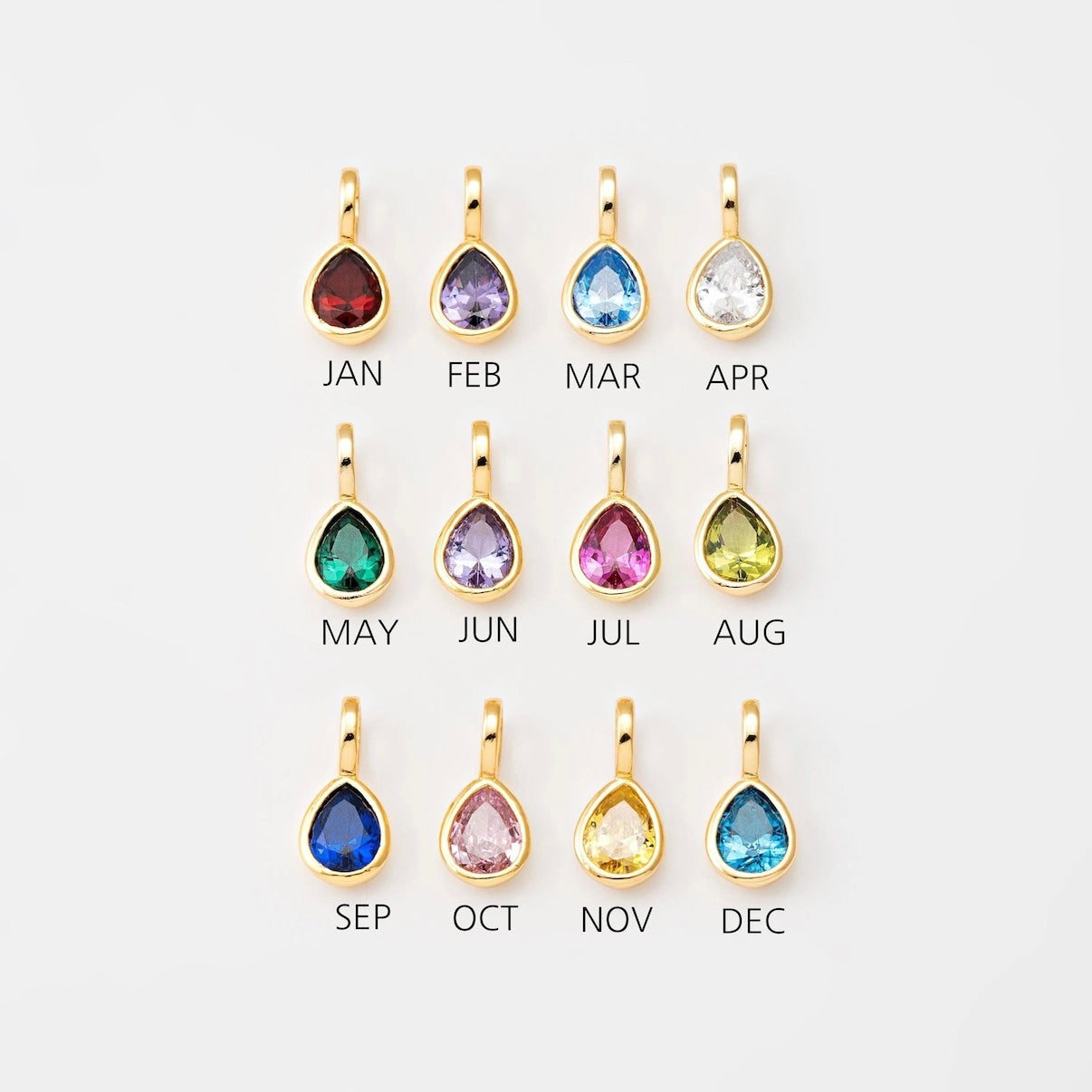 14K Teardrop Birthstone