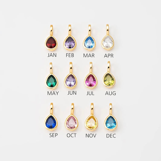14K Teardrop Birthstone