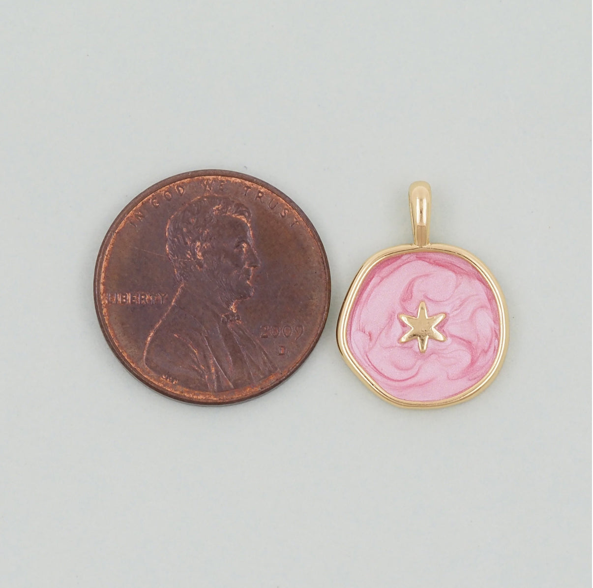 18k Gold Filled North Star Pendant + Enamel coloring