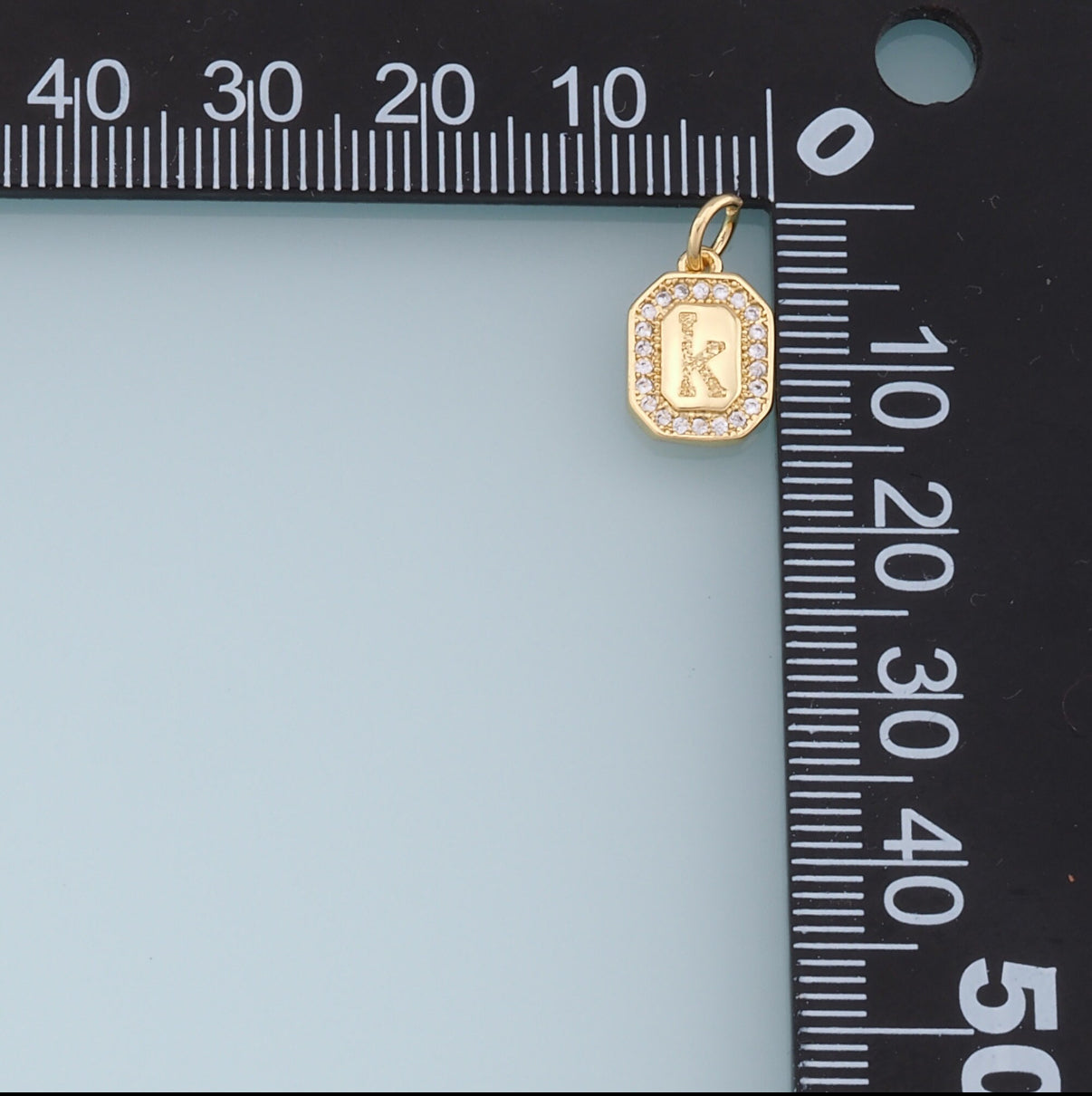 18k Gold Filled CZ Initial Pendant