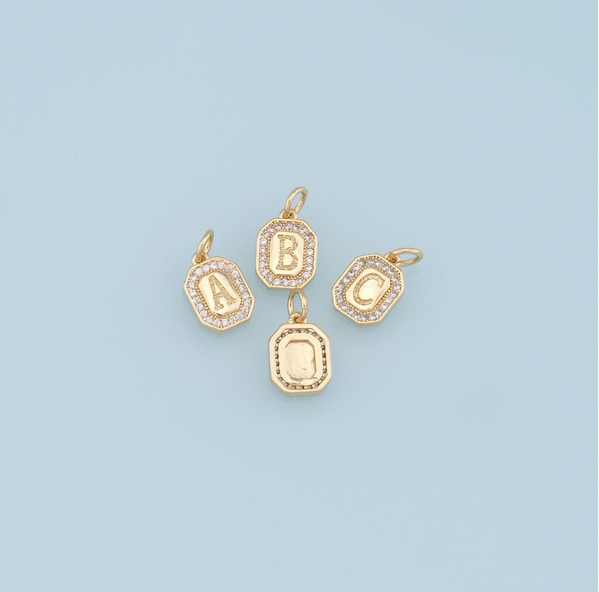 18k Gold Filled CZ Initial Pendant