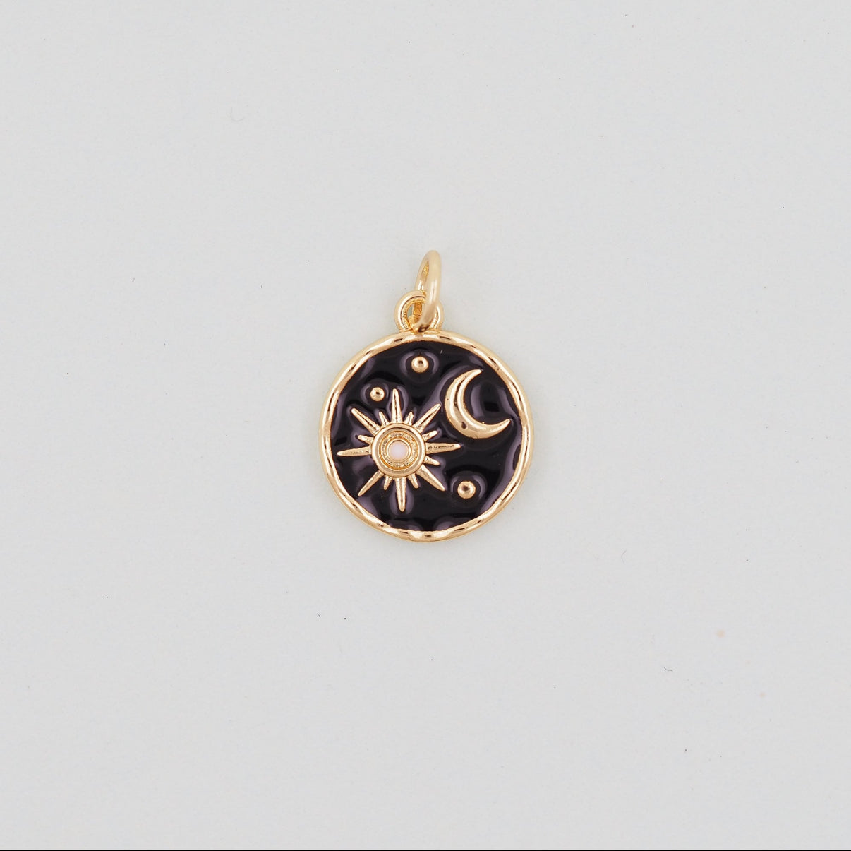 18k Gold Filled Sun/Moon Pendant with Enamel coloring