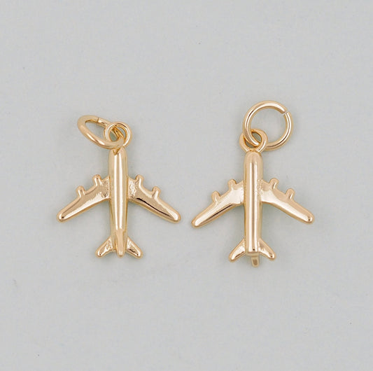 18k Gold Filled Airplane Charm