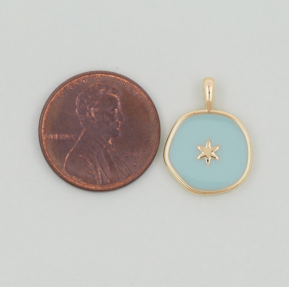 18k Gold Filled North Star Pendant + Enamel coloring