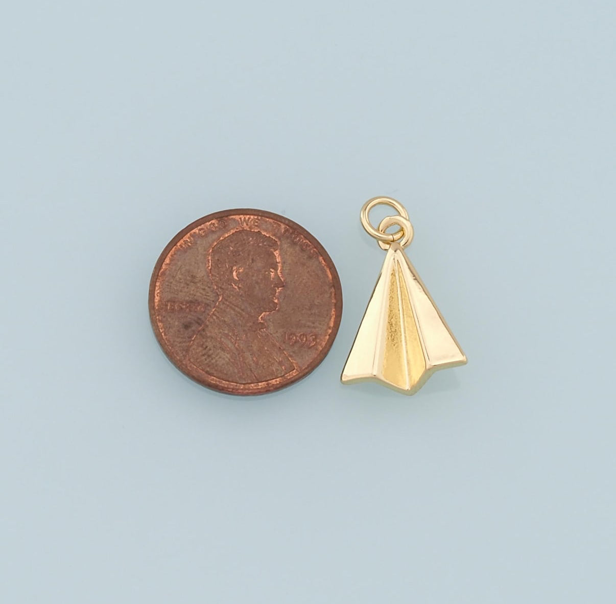 18k Gold Filled Paper Airplane Charm
