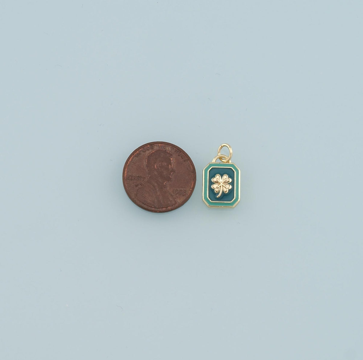 18k Gold Filled 4 Leaf Clover Charm