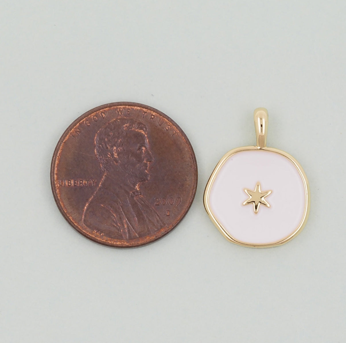 18k Gold Filled North Star Pendant + Enamel coloring