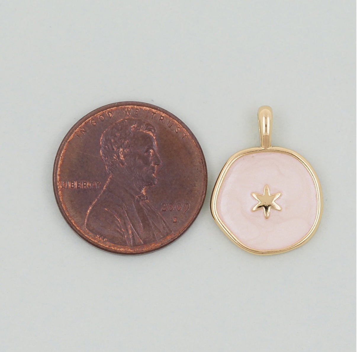 18k Gold Filled North Star Pendant + Enamel coloring