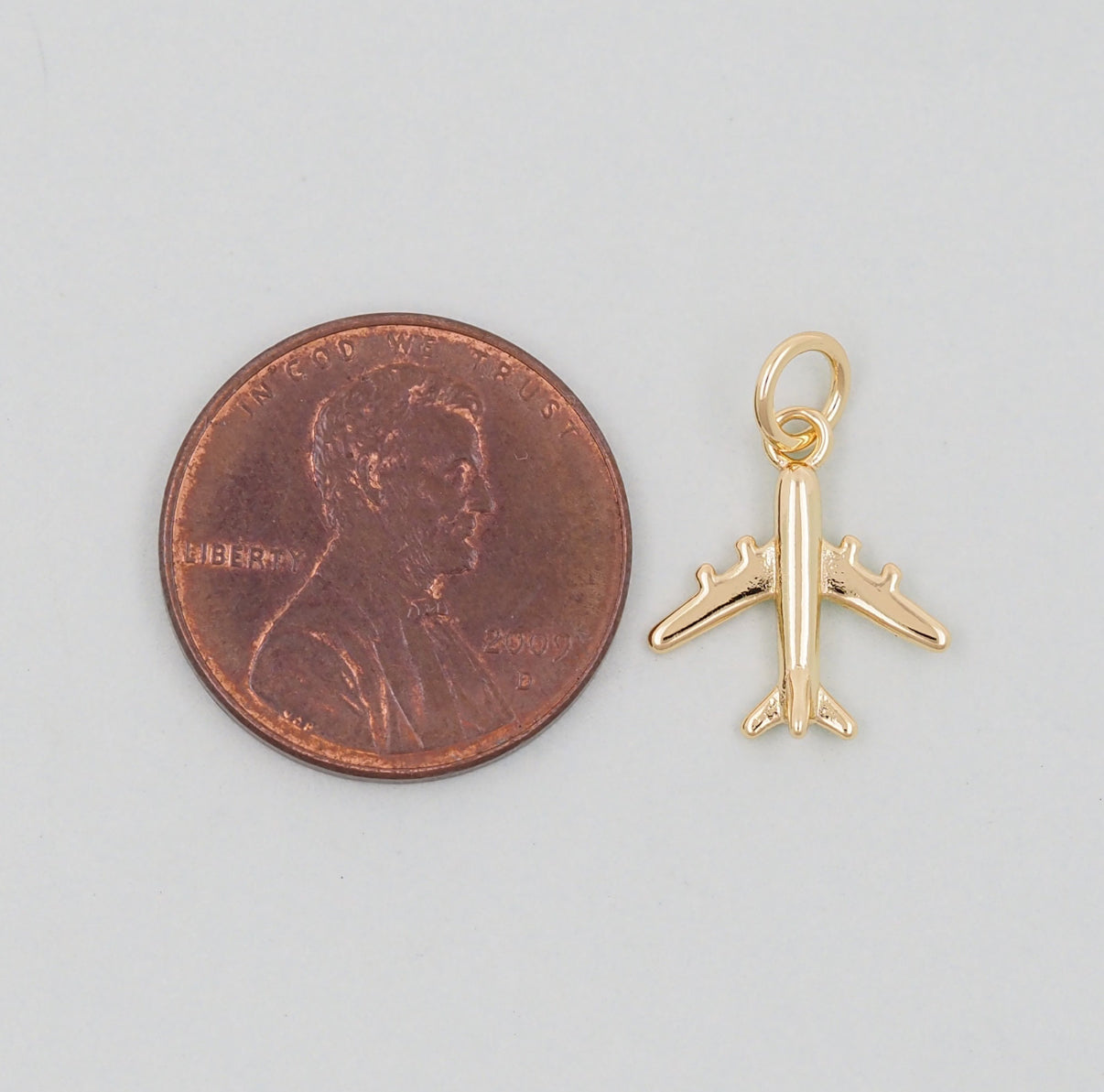 18k Gold Filled Airplane Charm