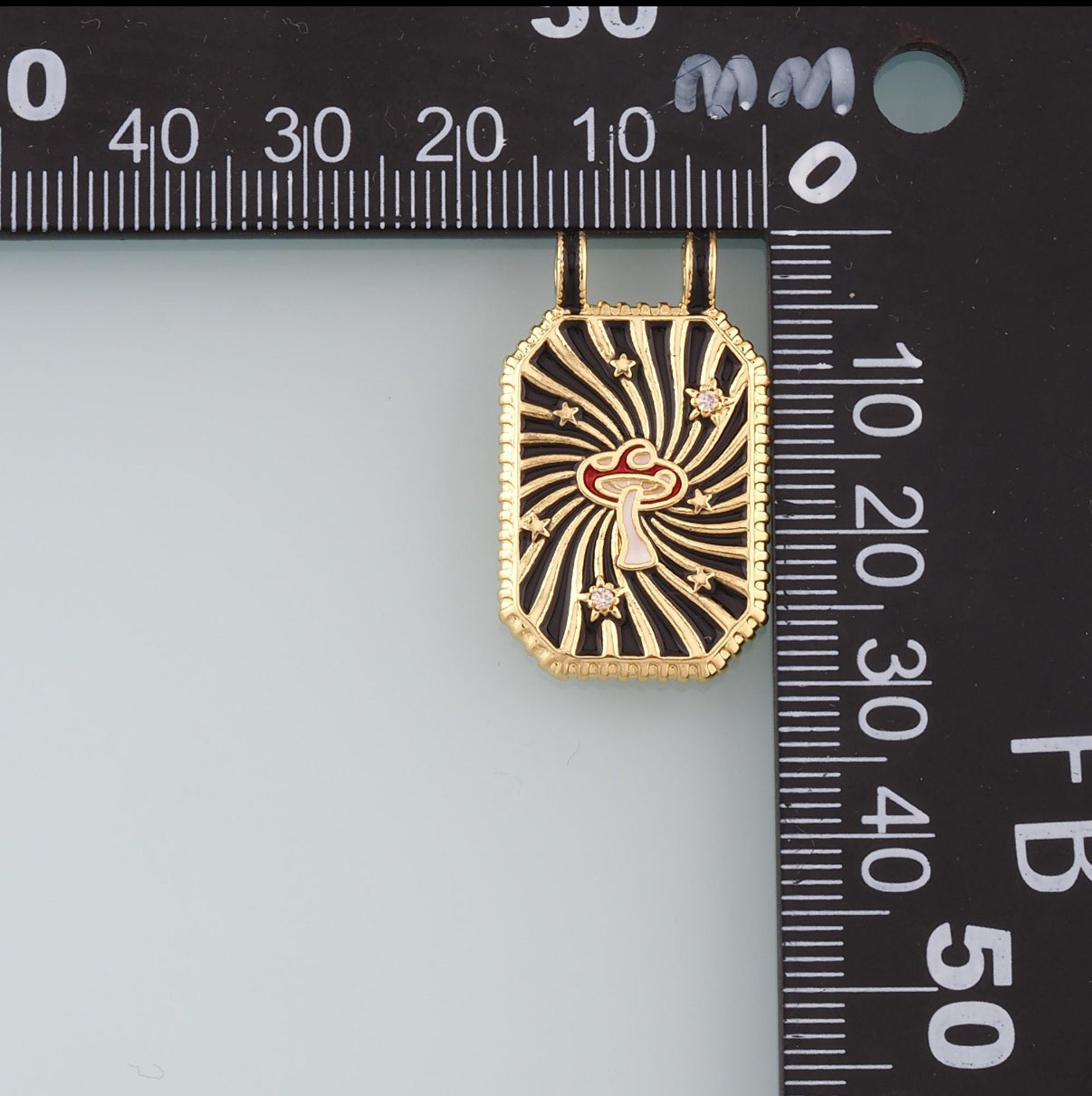 18k Gold Filled Mushroom + CZ Pendant