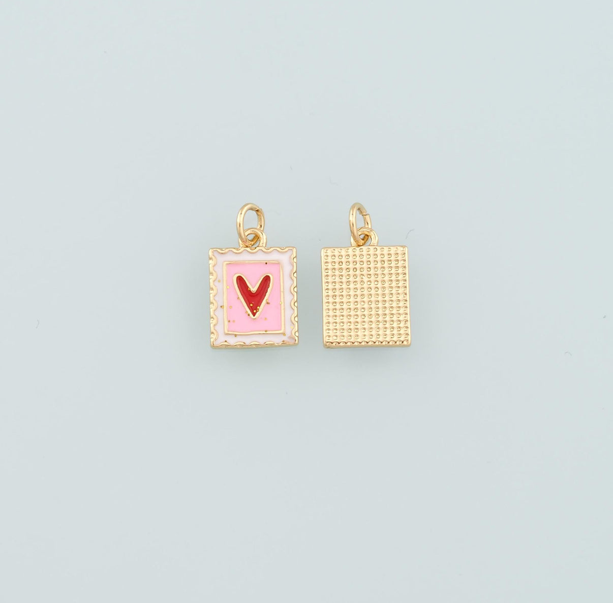 18k Gold Filled Heart Postage Charm
