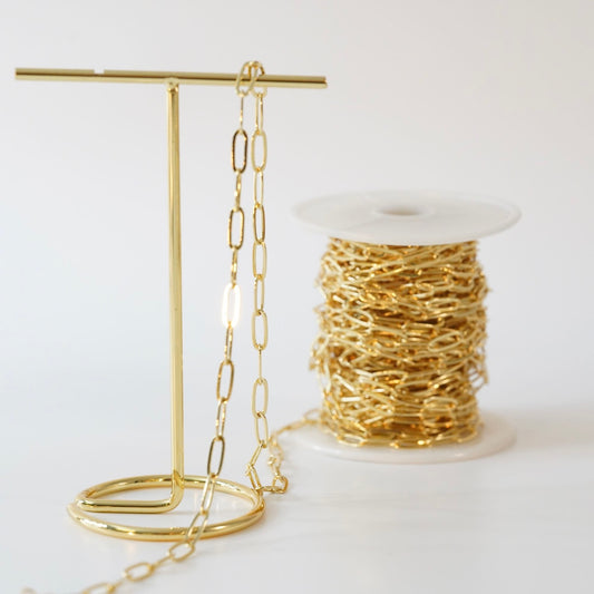 18K Gold Filled Rectangle Paper Clip Chain