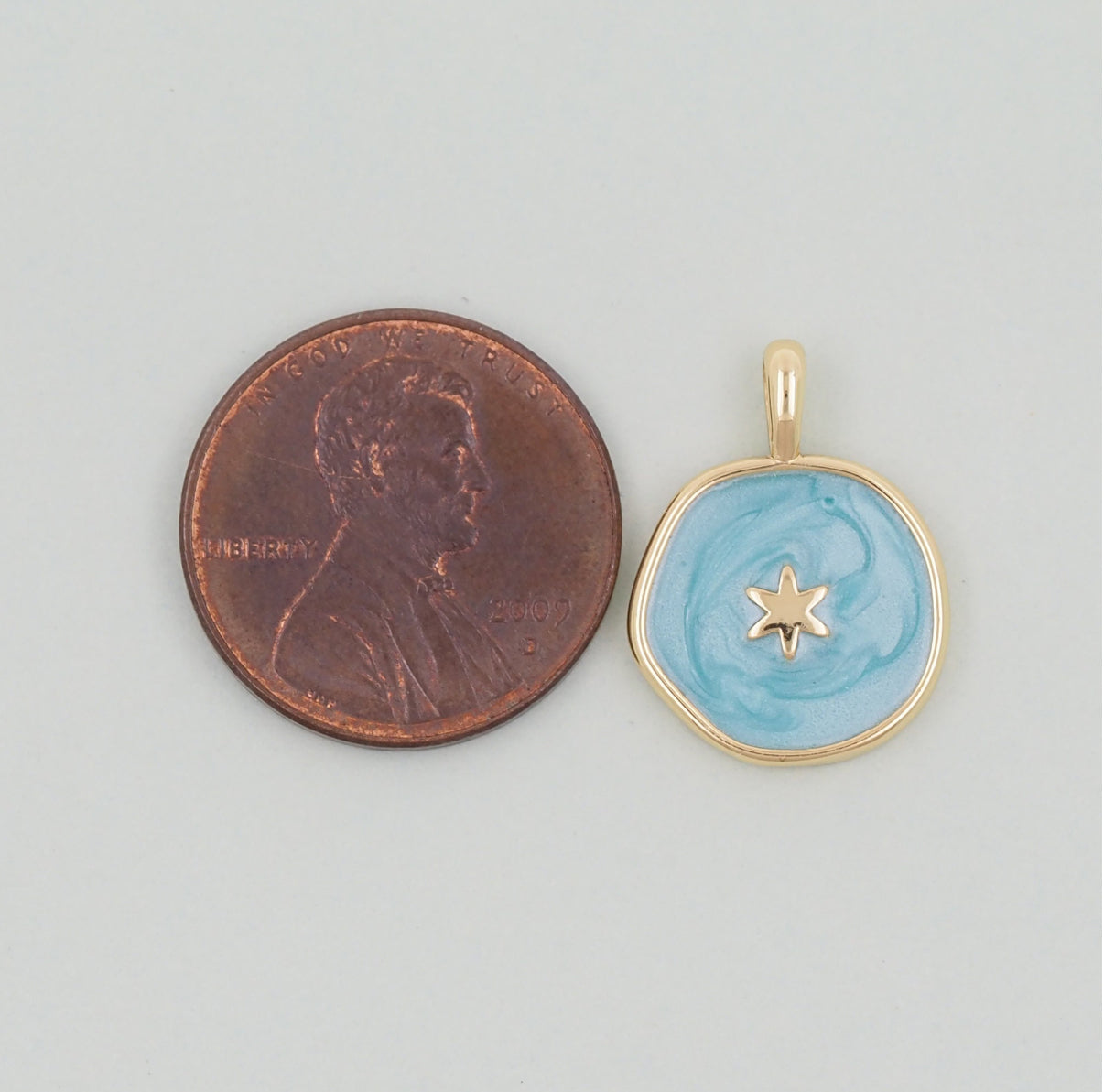 18k Gold Filled North Star Pendant + Enamel coloring