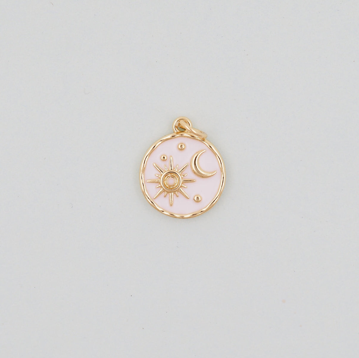 18k Gold Filled Sun/Moon Pendant with Enamel coloring
