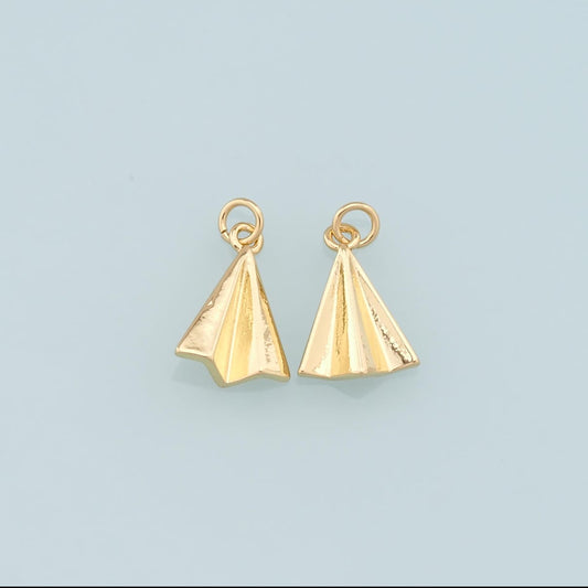 18k Gold Filled Paper Airplane Charm