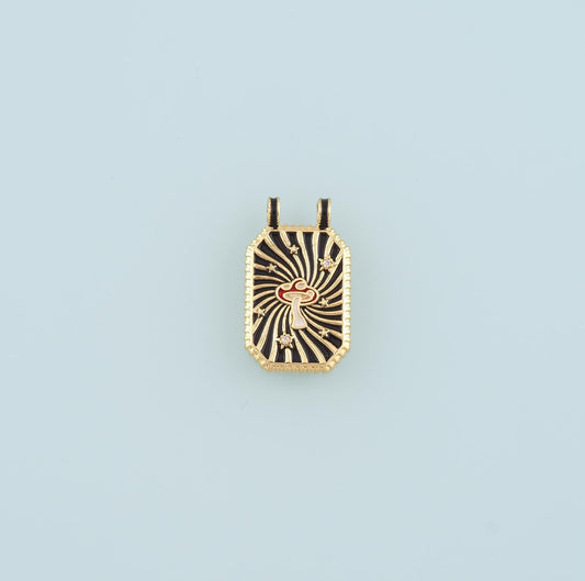 18k Gold Filled Mushroom + CZ Pendant
