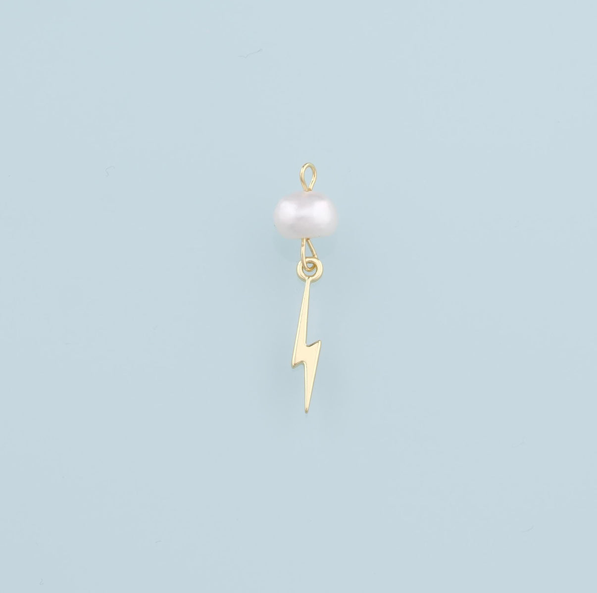 18k Gold Filled Pearl Lightning Bolt Pendant