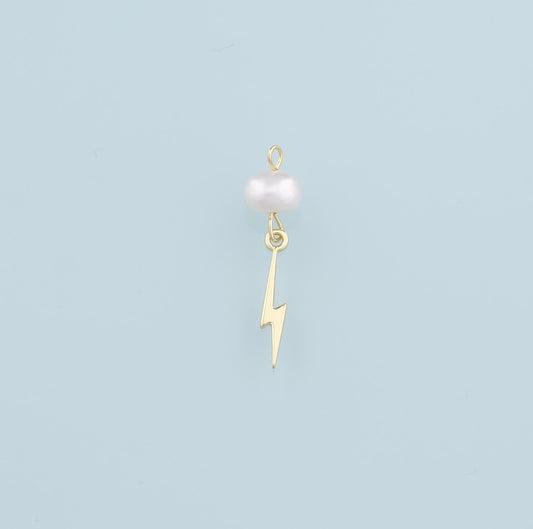 18k Gold Filled Pearl Lightning Bolt Pendant