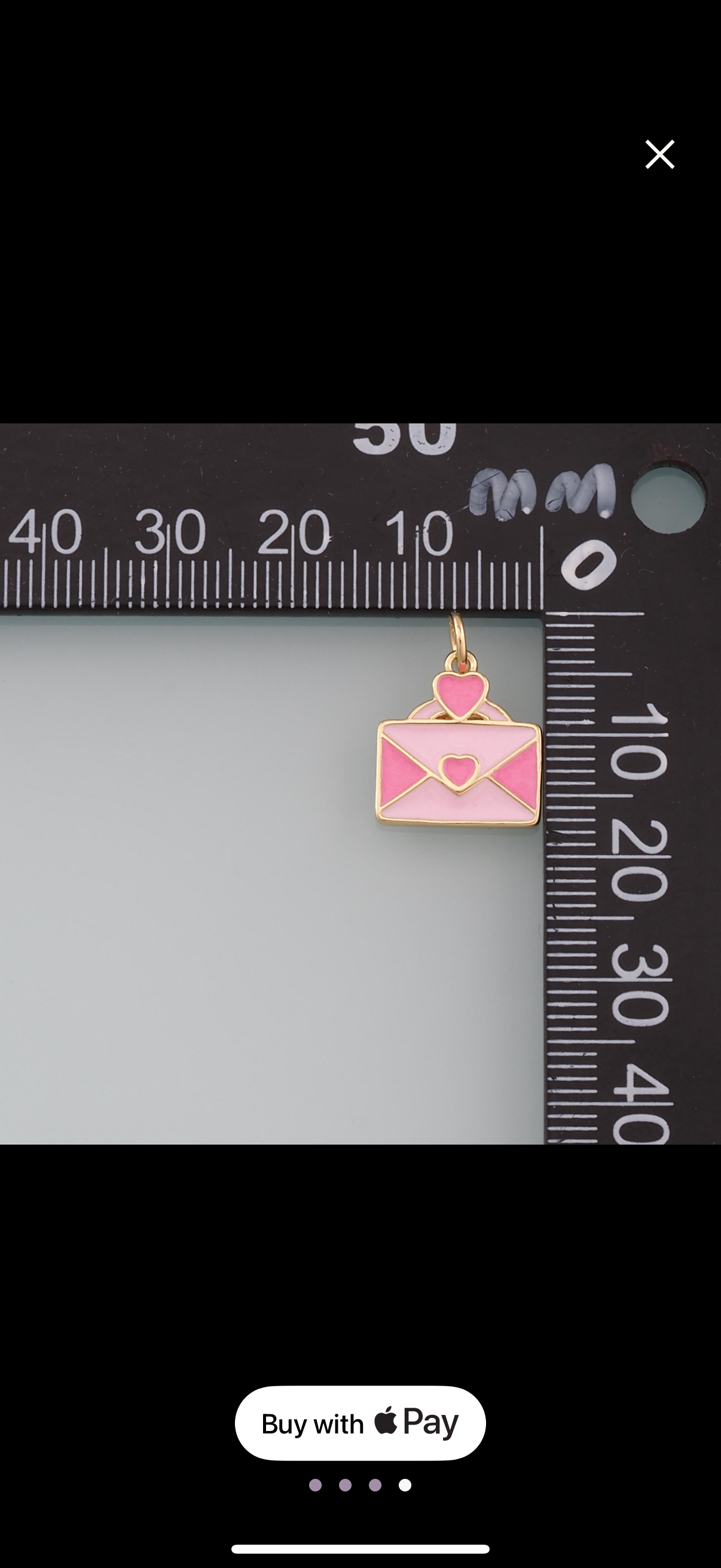 18K Gold Filled Envelope Pendant,Enamel Love Letter Charm