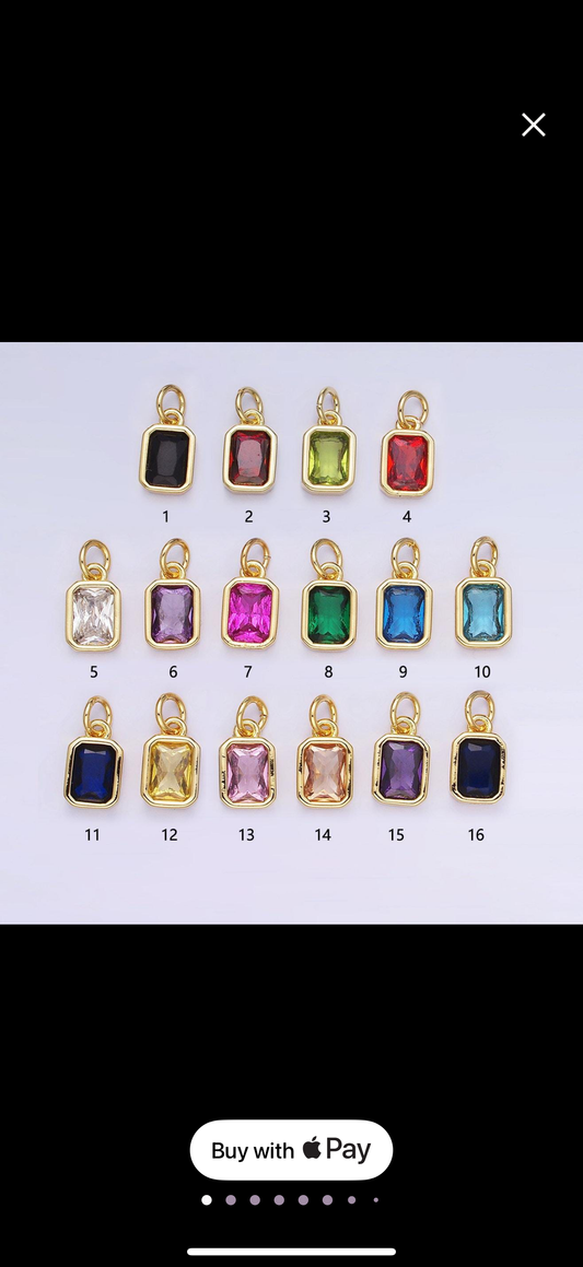 24k gold filled square multifaceted cubic zirconia